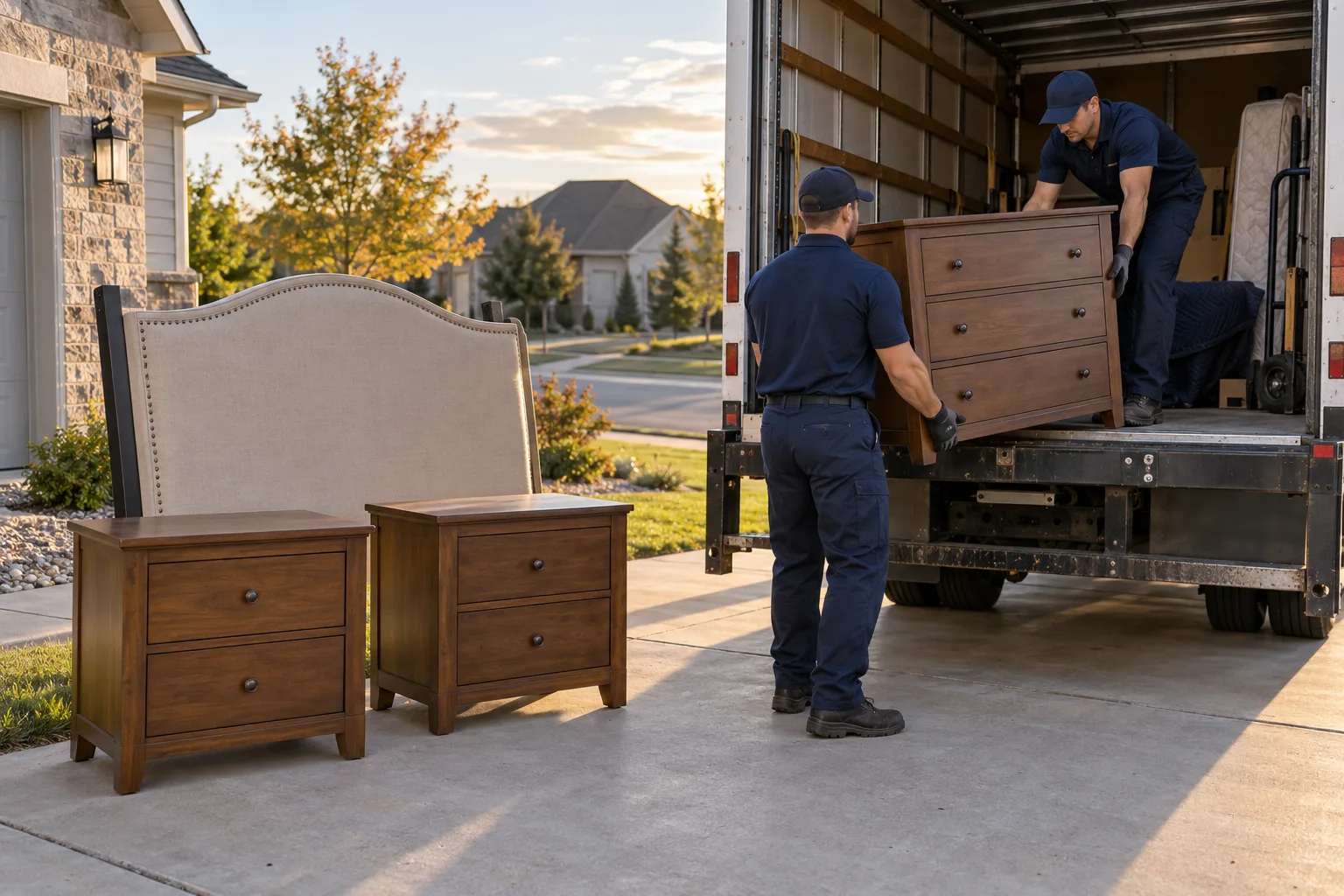 Prepared bedroom furniture removal load