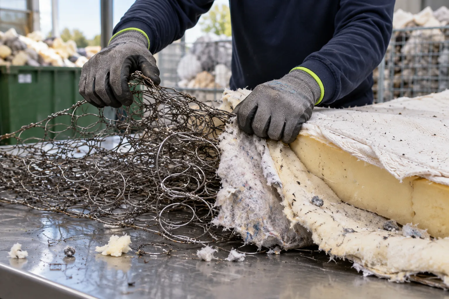 Prepared mattress recycling load